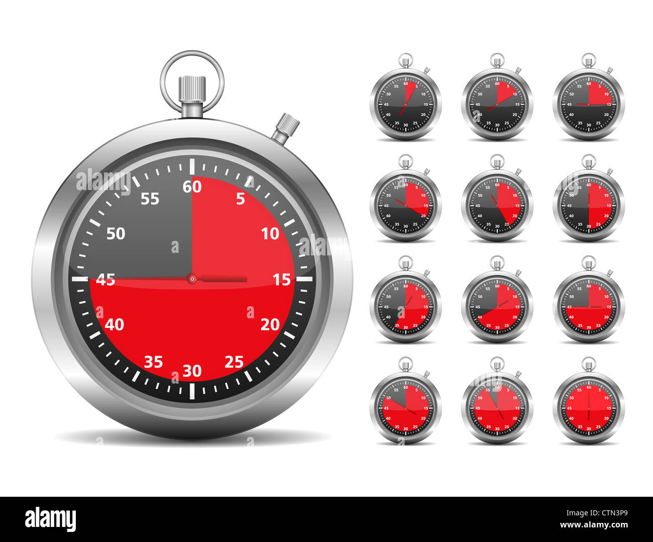Stopwtach - red timers Stock Photo