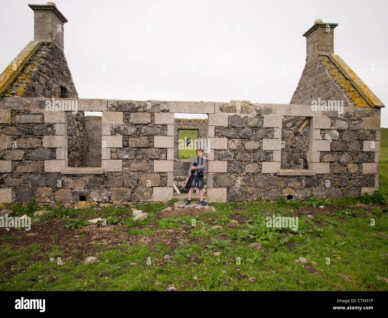 Abandoned House, Eorasdail, Vatersay Stock Photo