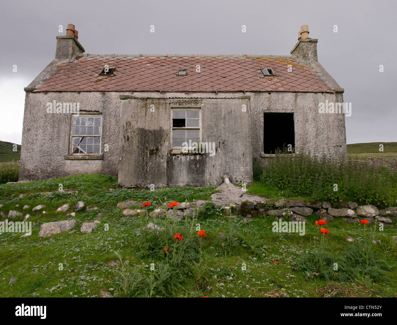Empty Croft House, South Uist, Scotland Stock Photo