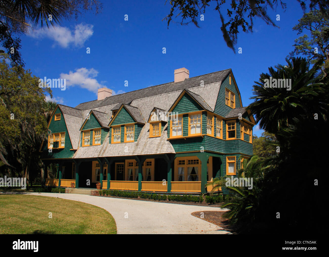 Moss Cottage, Historic District, Jekyll Island, USA Stock