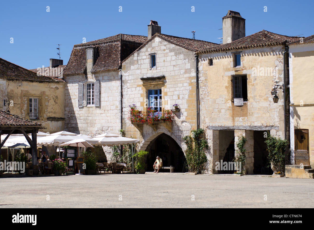 Bastide town of Monpazier in South West France Stock Photo