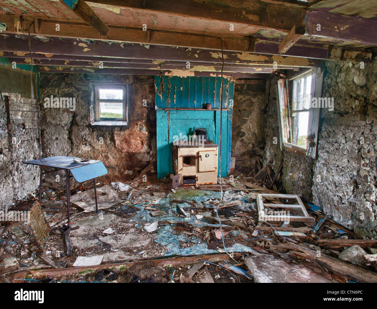 Interior of Abandoned Croft House, Eriskay Stock Photo Alamy