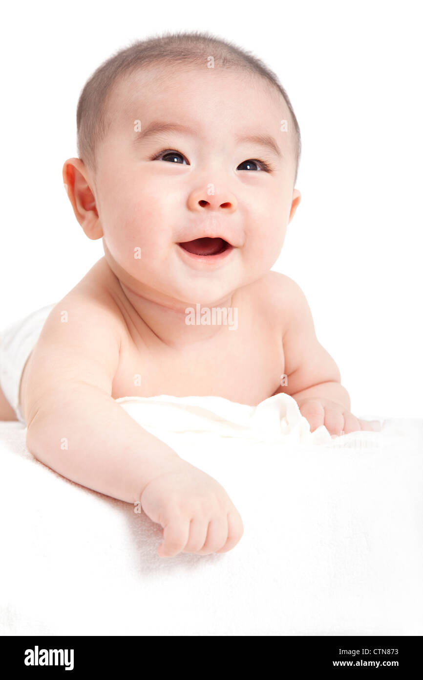 smiling asian baby Stock Photo