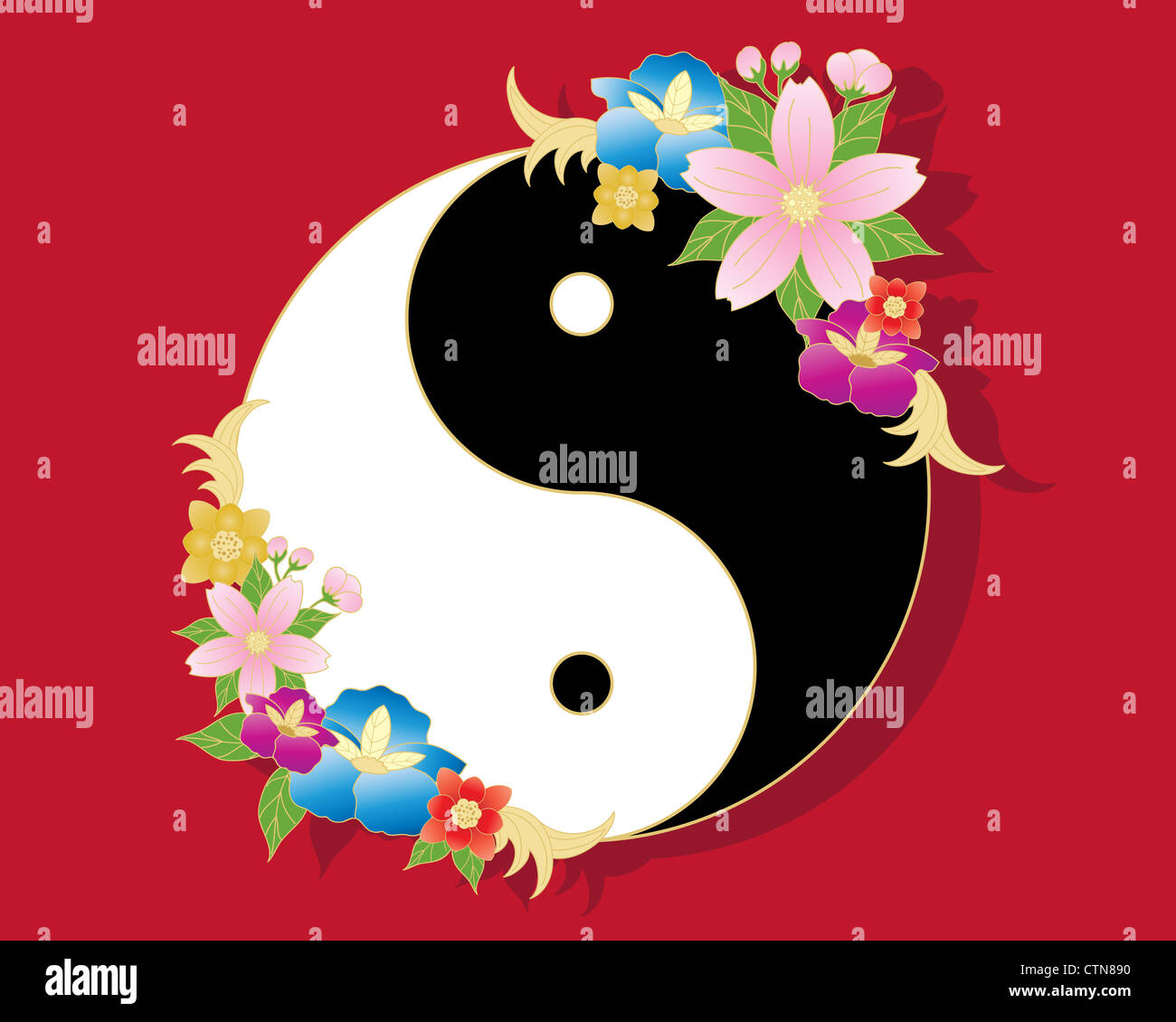 Download Symbol Yin Yang In Flowers Symbol High Resolution Stock Photography And Images Alamy
