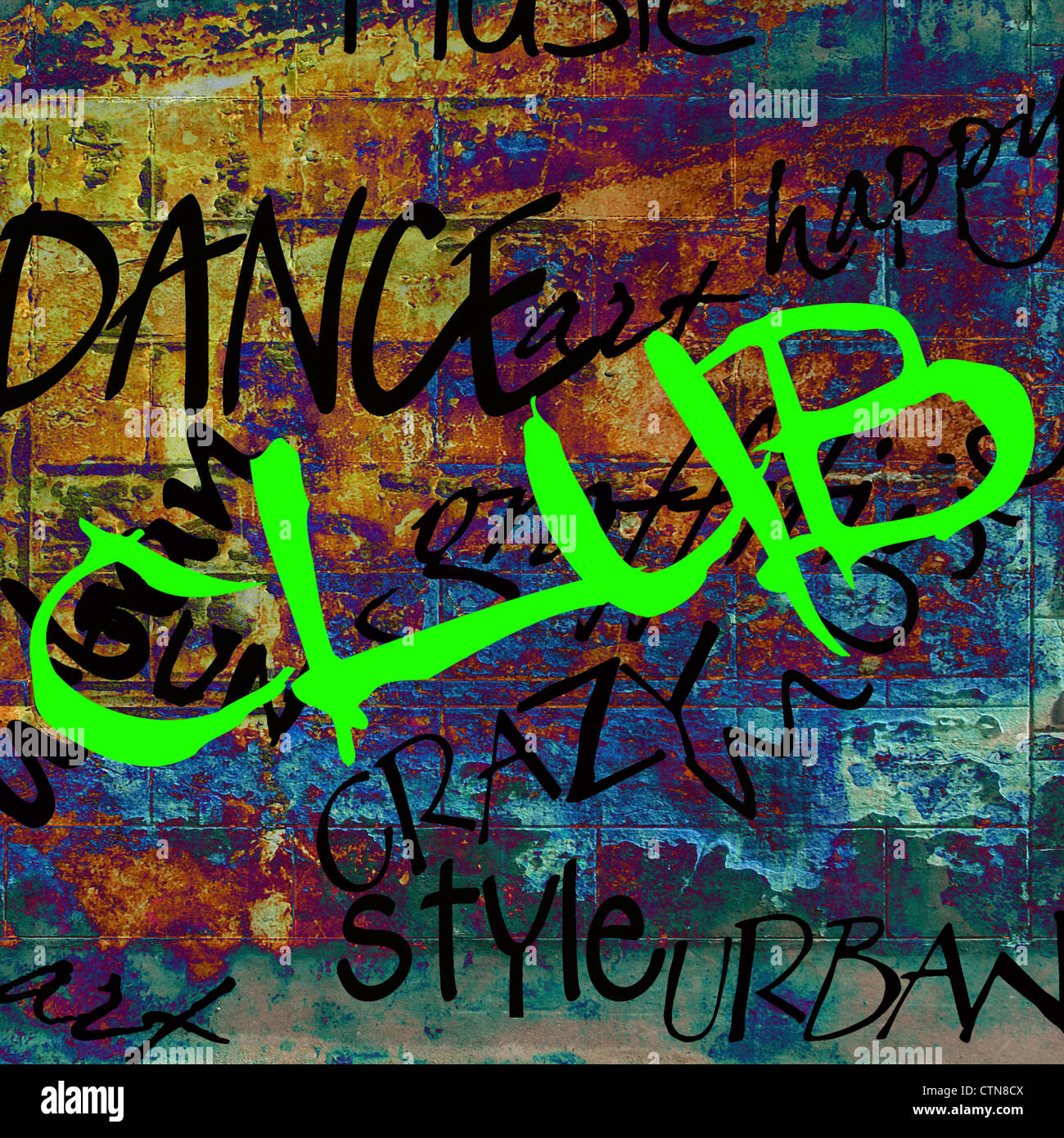 art urban graffiti raster background Stock Photo - Alamy