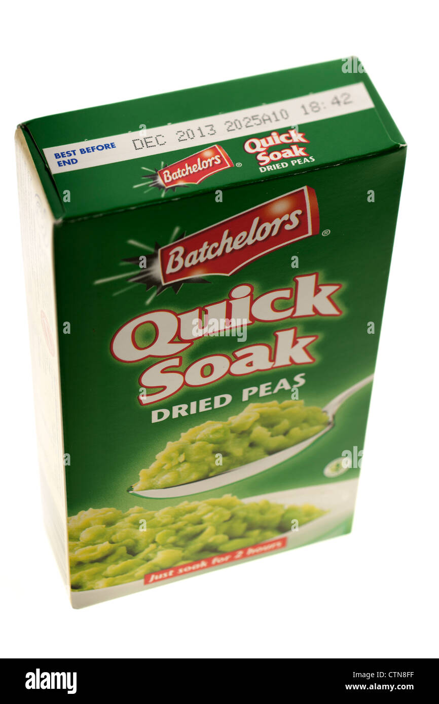 Box of Batchelors quick soak dried peas Stock Photo Alamy