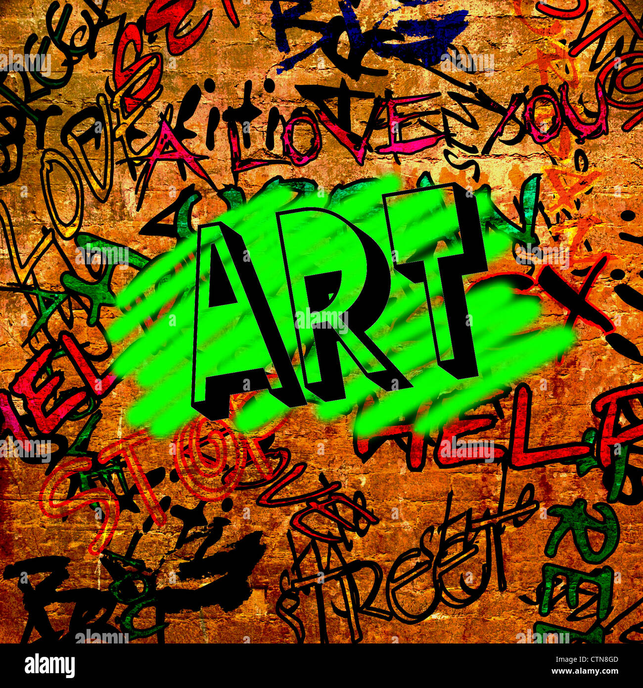 art urban graffiti raster background Stock Photo - Alamy