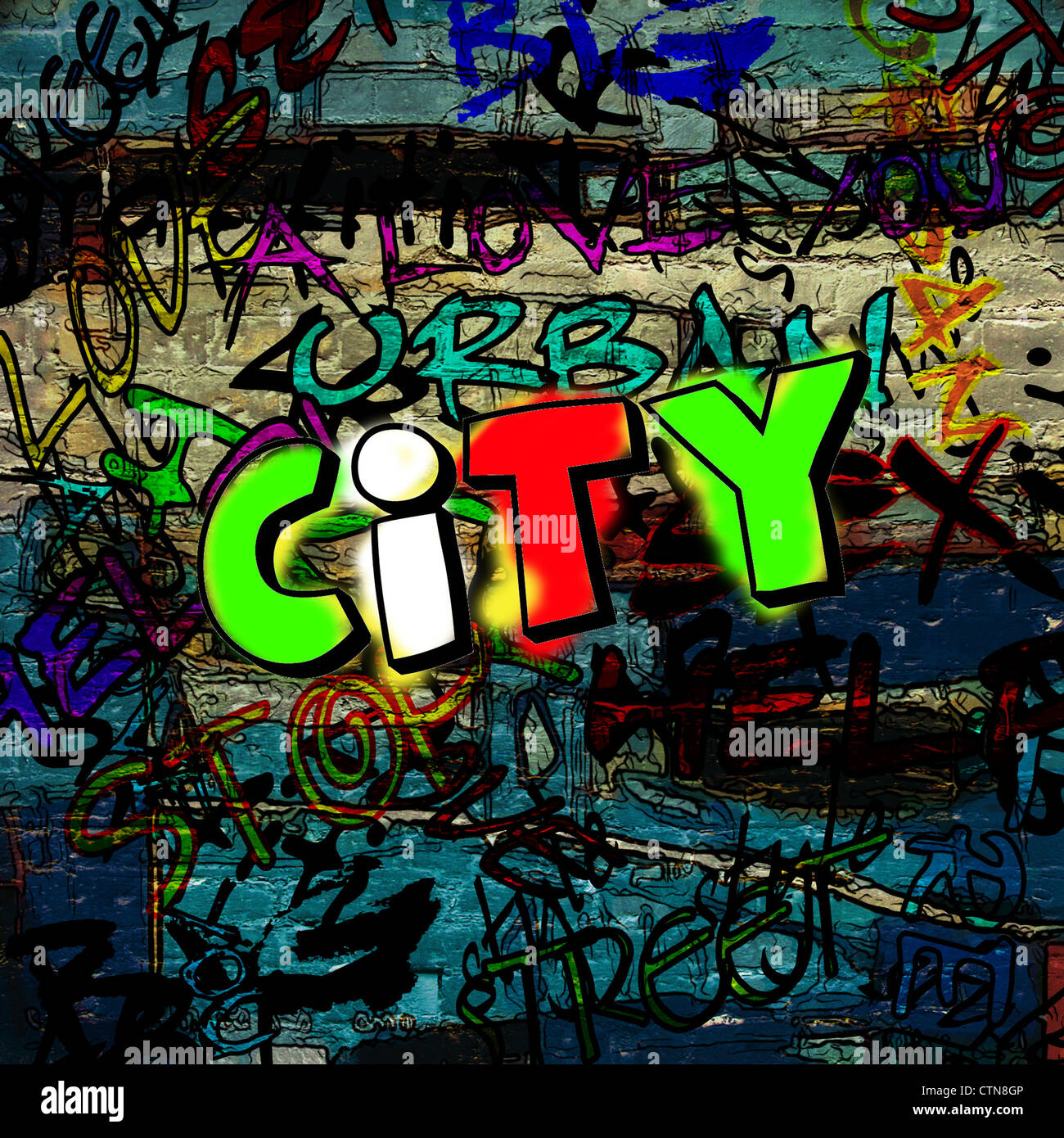 art urban graffiti raster background Stock Photo - Alamy