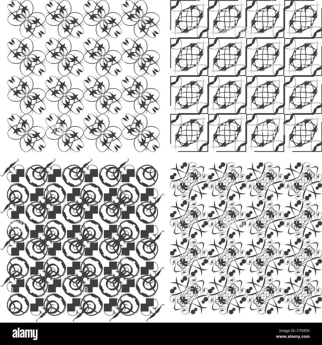 Geometric seamless patterns set, vector backgrounds collection Stock ...
