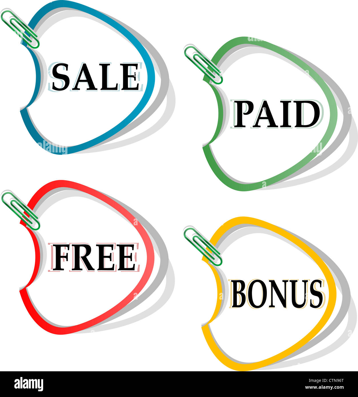 Set of stickers for best sales Stock Photo - Alamy