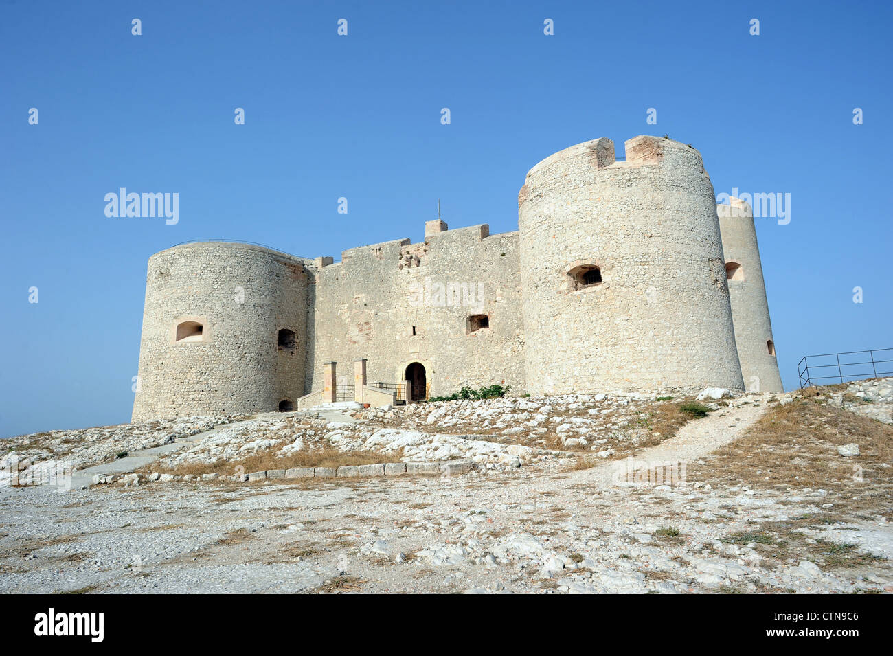 View of the Chateau d'If, near Marseille, France. It's a former fortress and prison made famous by 'The Count of Monte-Cristo'. Stock Photo