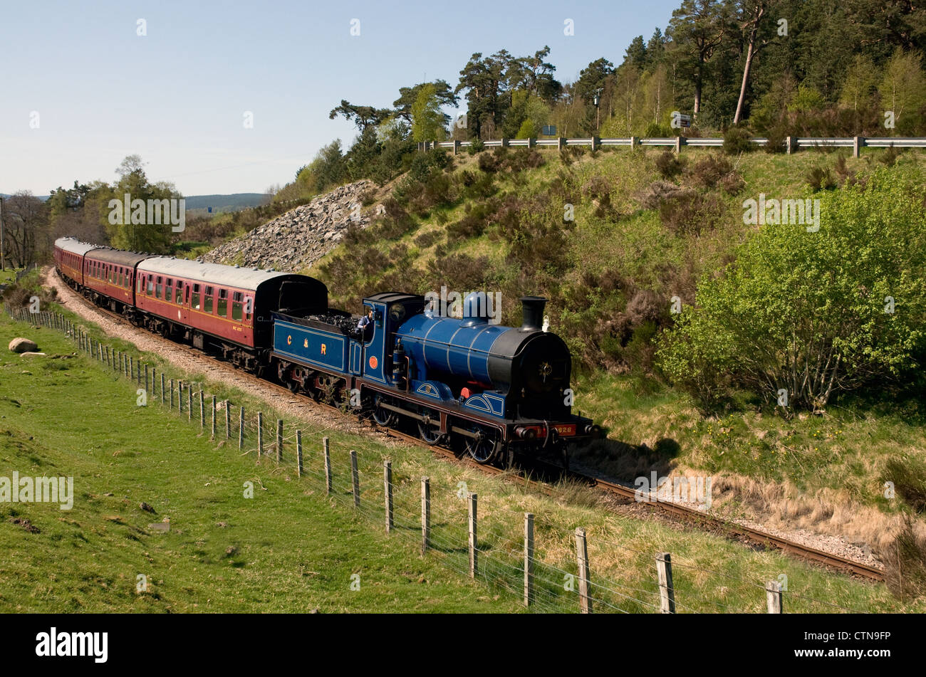 caledonian railways,mcintosh 0-6-0,812 class,steam locomotive 828,strathspey steam railway,highlands,scotland Stock Photo