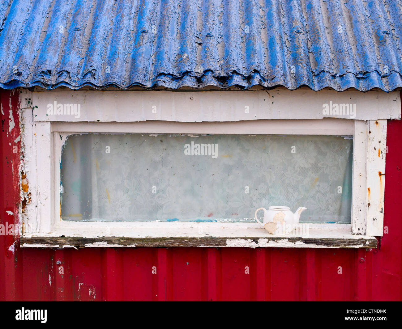 Shieling Window Detail, Isle of Lewis, Scotland Stock Photo