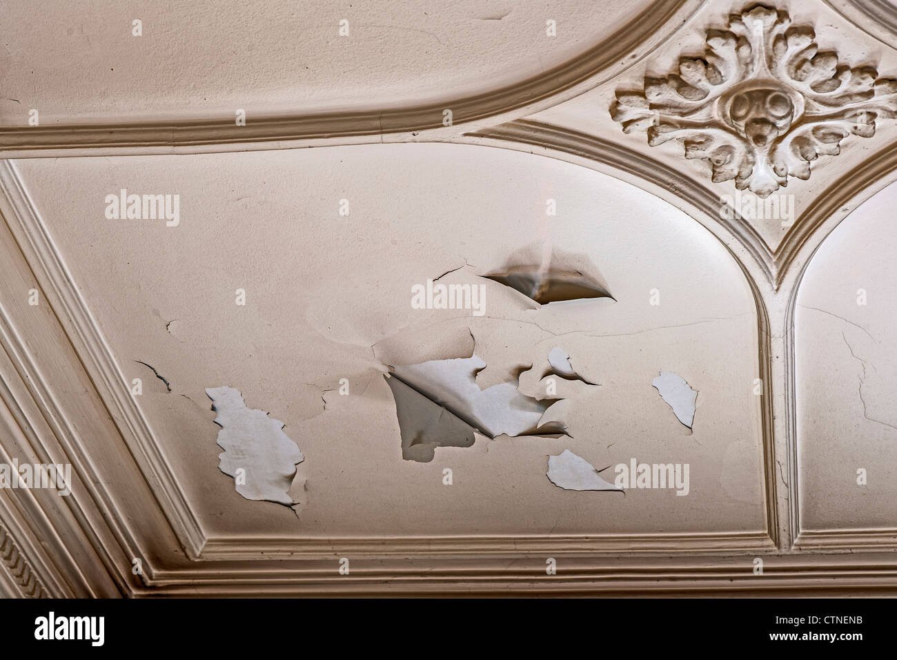 Peeling ceiling paint Stock Photo Alamy