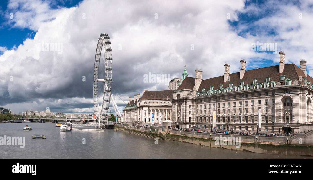 County hall london eye hi-res stock photography and images - Alamy