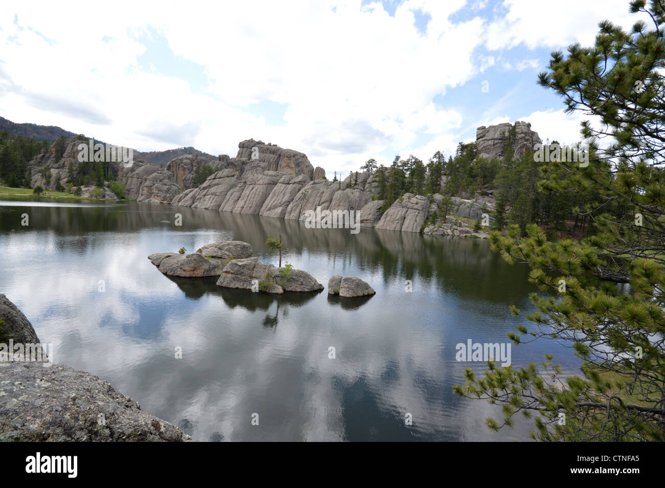 Beautiful Sylvan Lake in South Dakota Stock Photo