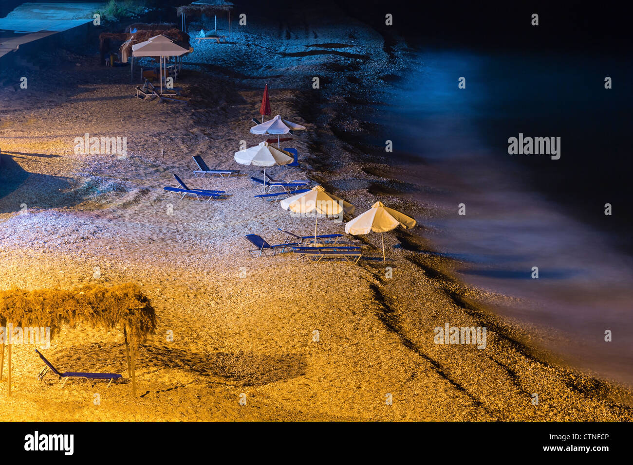 Summer Beach Night View Albania Stock Photo Alamy