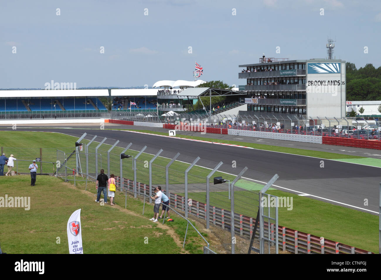 Race track at Silverstone view towards Brooklands Stock Photo