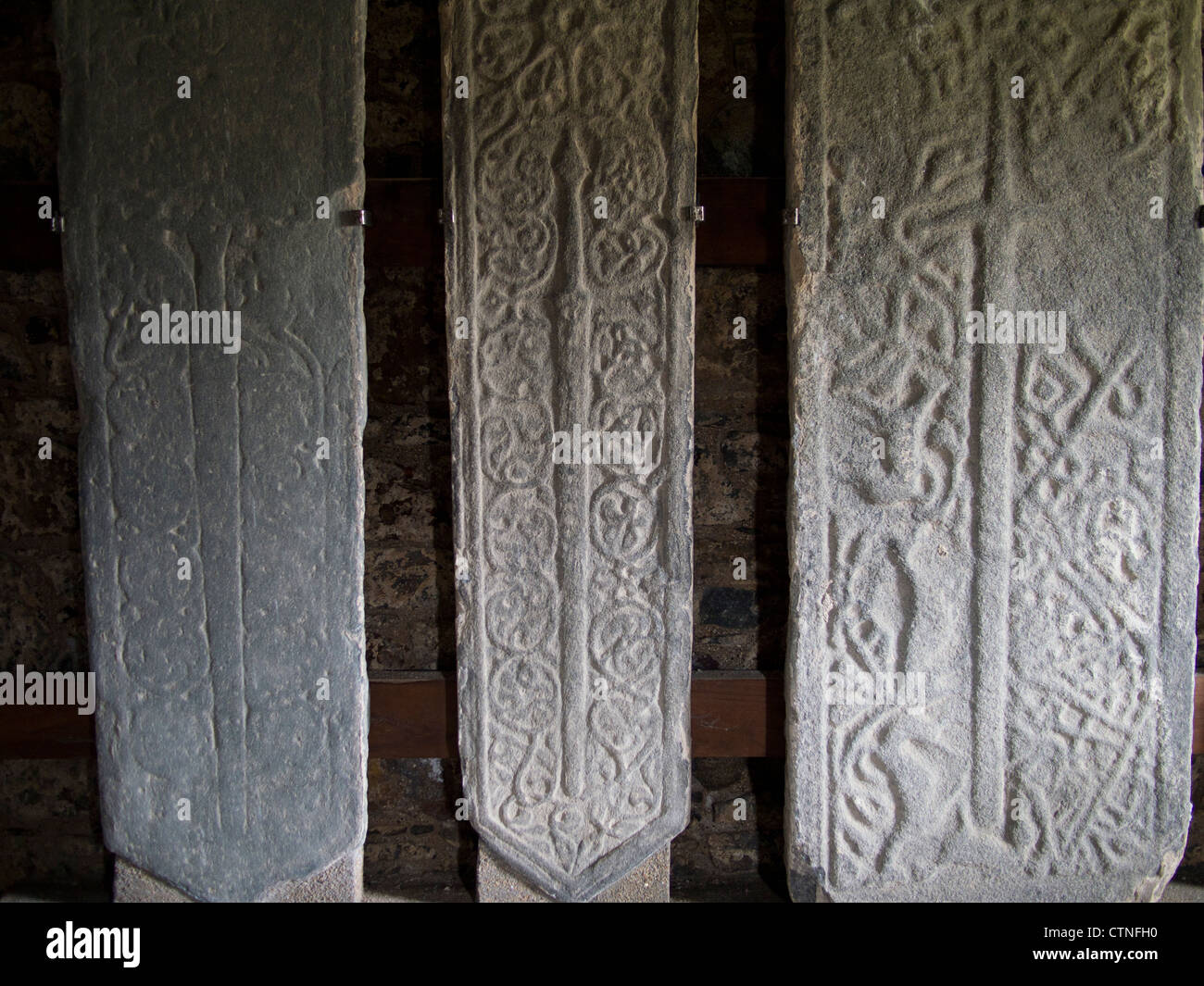 Grave Slabs, St Clement's Church, Rodel, Isle of Harris Stock Photo