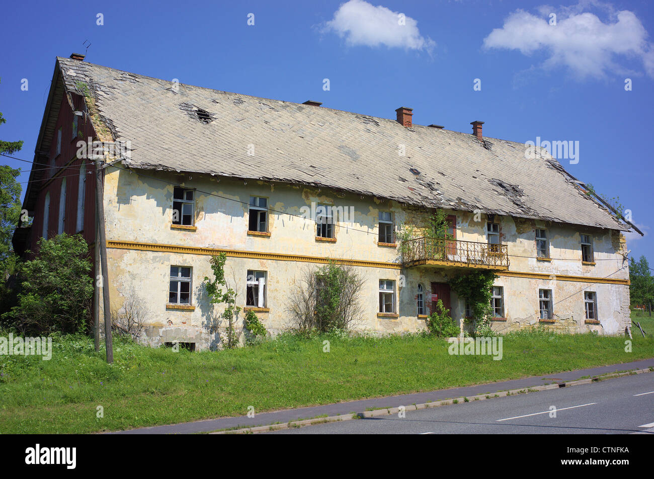 Abandoned old farmhouse Kotlina Klodzka Poland Stock Photo