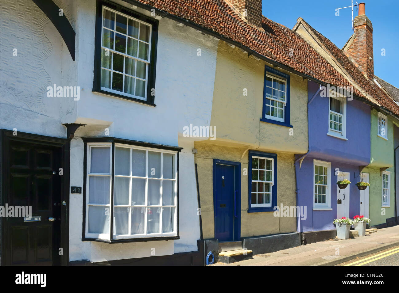 Colourful houses in Castle Street Saffron Walden Stock Photo Alamy