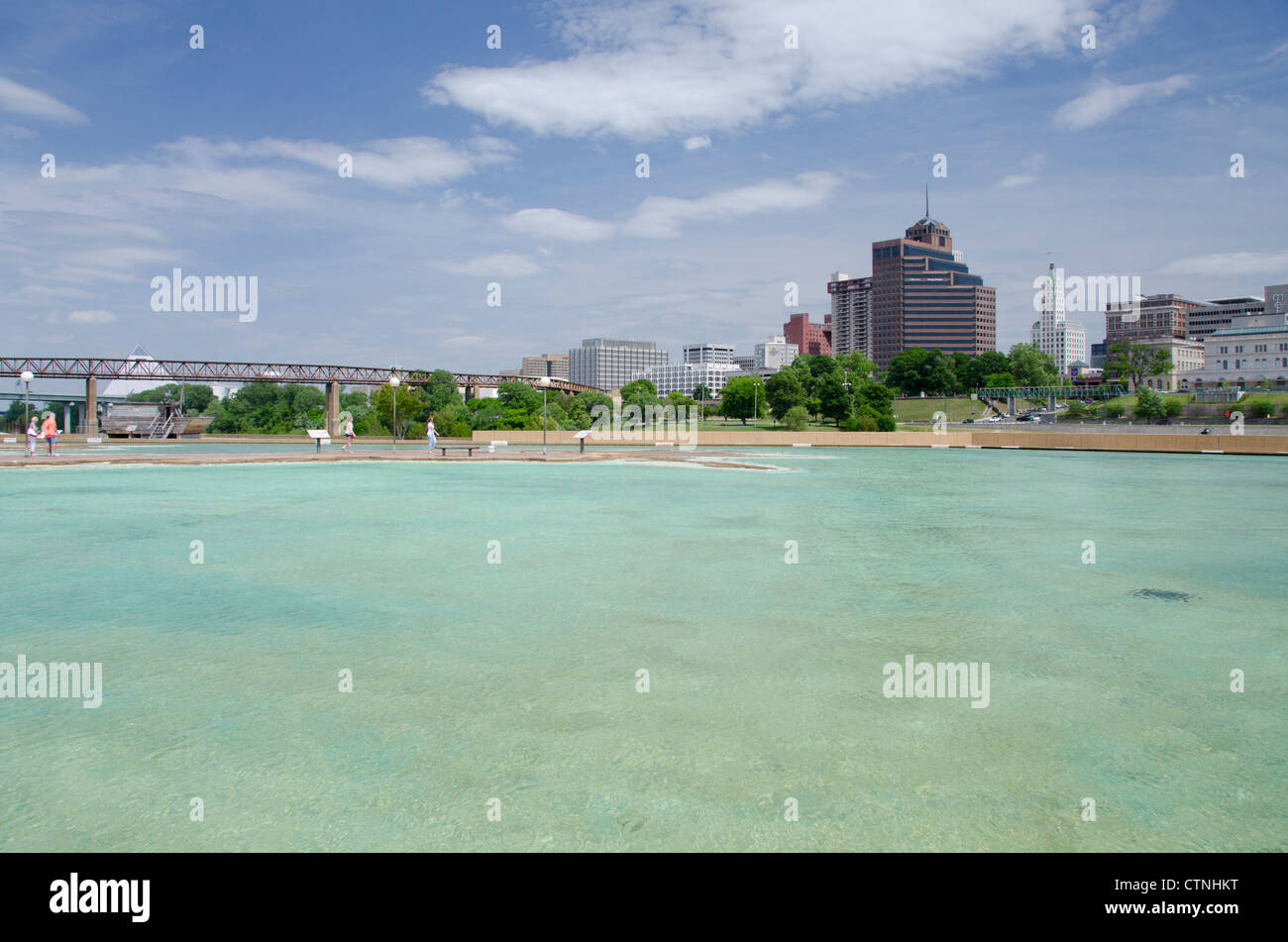 Tennessee, Memphis. Mud Island River Park. Scale model of the Mississippi River Stock Photo Alamy
