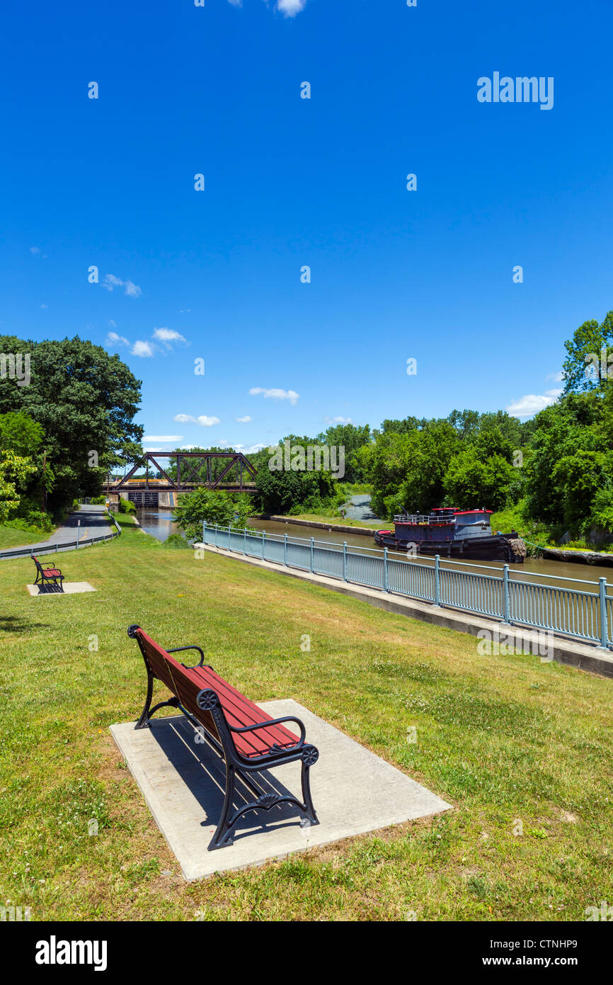 The Erie Canal in Waterford, near Albany, New York State, USA Stock Photo