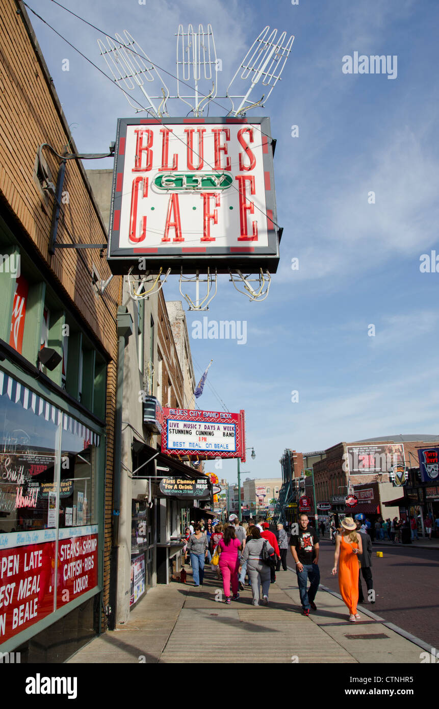 Tennessee, Memphis. Famous Beale Street. Blues Cafe Stock Photo Alamy
