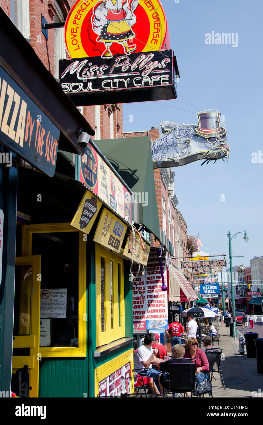 Tennessee, Memphis. Famous Beale Street. Miss Pollys Soul City Cafe Stock Photo Alamy