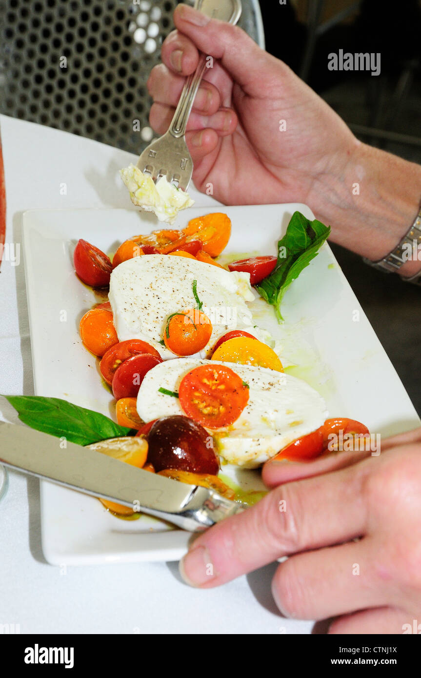Tomato and mozzarella cheese salad at Chicago's Smith and Wollensky