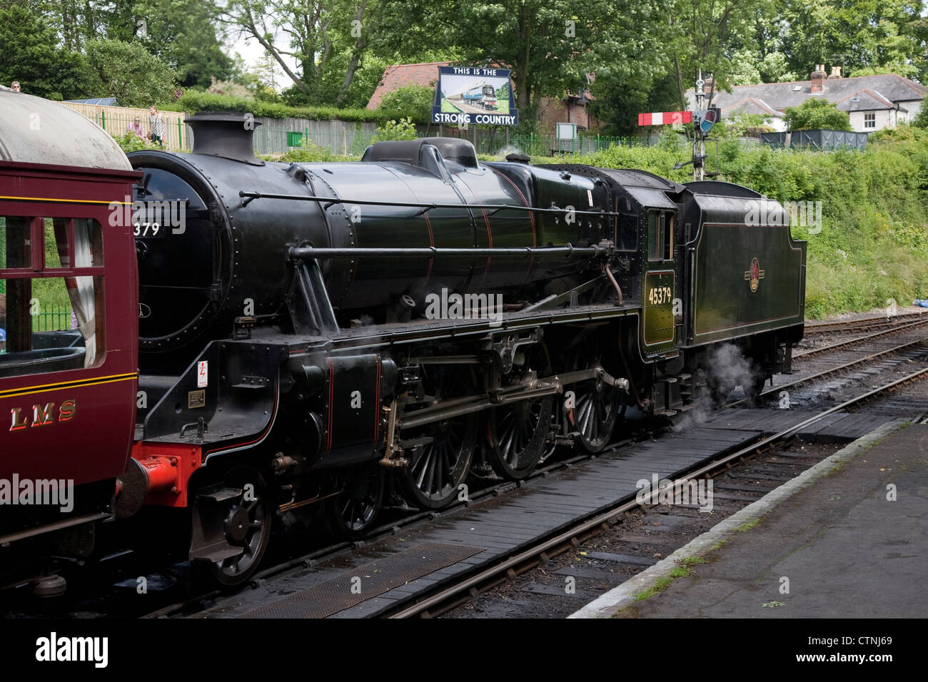 Stream Train at Alresford Railway Station, Watercress Line - Mid Hants Railway, Hampshire, England, UK Stock Photo