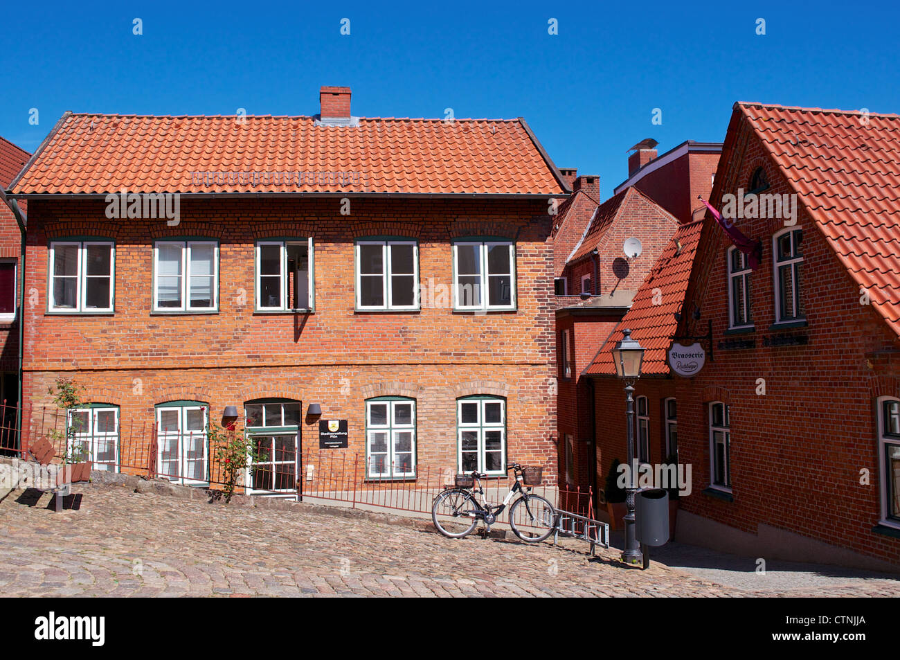 Houses in the town of Plön, Schleswig-Holstein Stock Photo