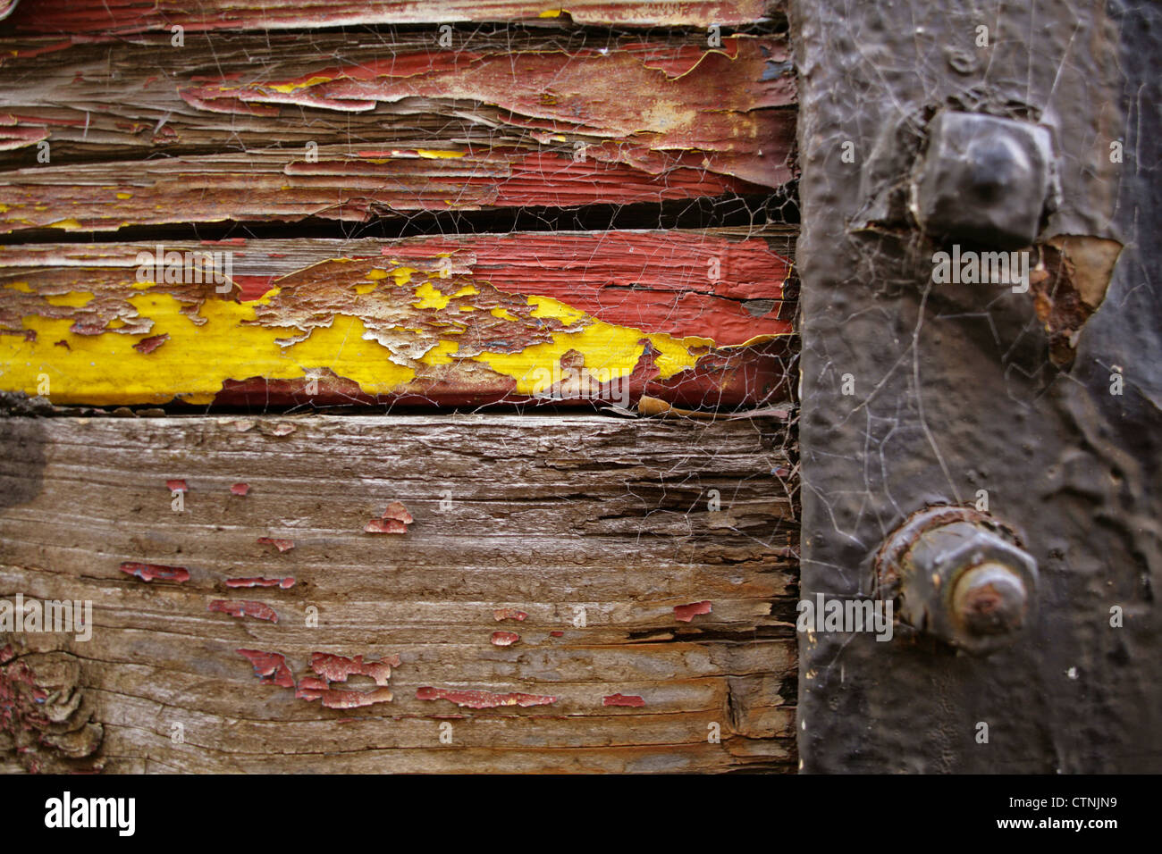 Peeling paint on rotting wood panels Stock Photo Alamy