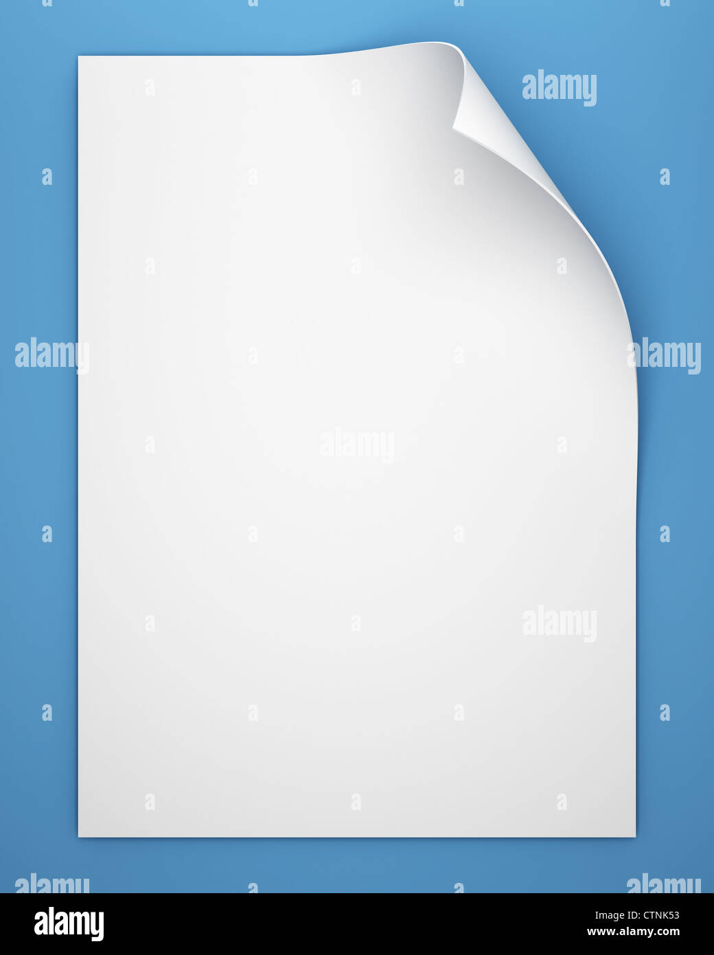 Page of paper curling Stock Photo Alamy