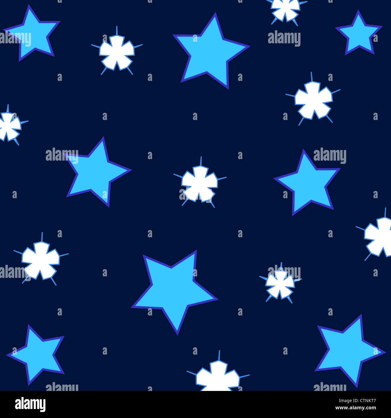 Seamless blue stars pattern Stock Photo