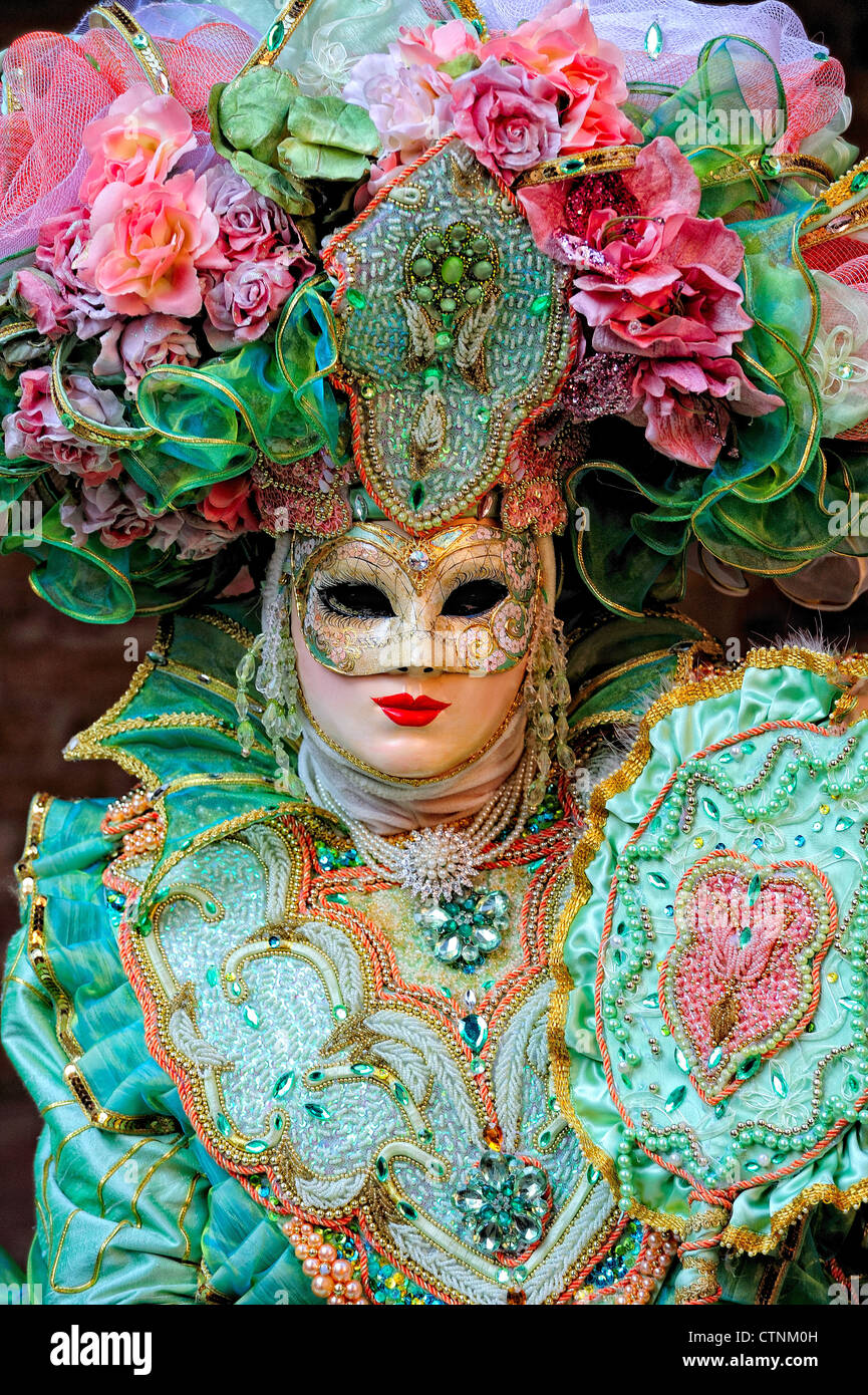Masked participant during Carnival in the Arsenal District, Venice Stock Photo
