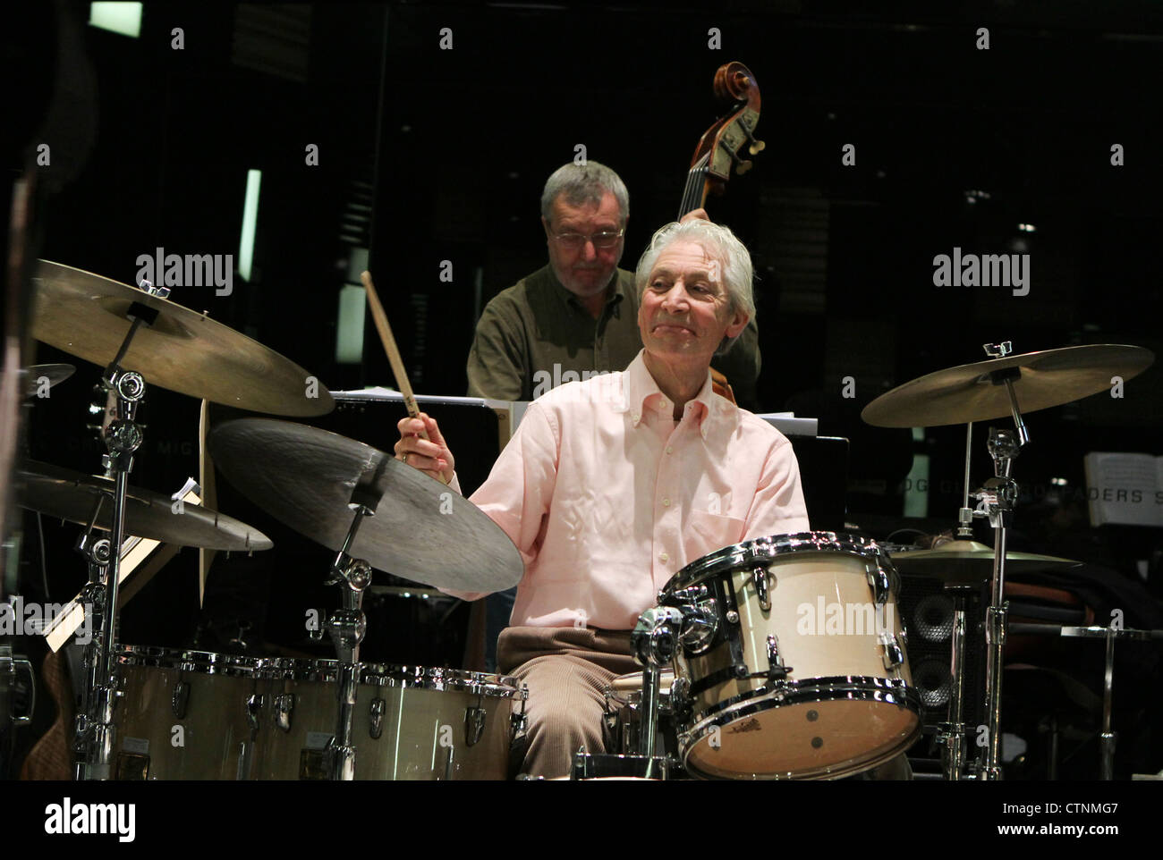 Drummer Charlie Watts The Rolling Stones is a great jazz lover. He played  with The Danish Radio Big Band, Copenhagen 21-10-2010 Stock Photo - Alamy