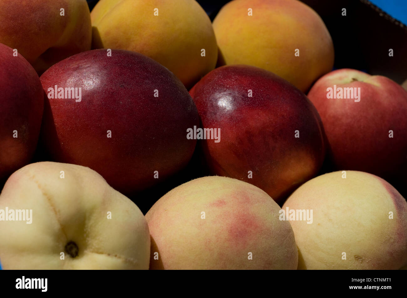 Box of peaches Stock Photo Alamy