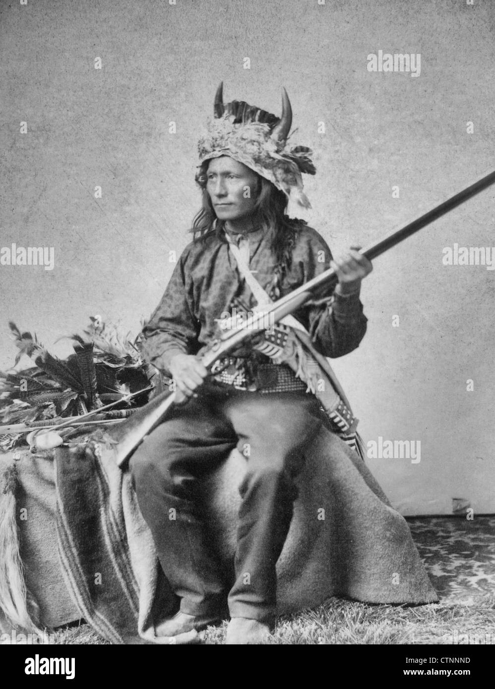 'Little,' the instigator of Indian Revolt at Pine Ridge, 1890 Stock Photo