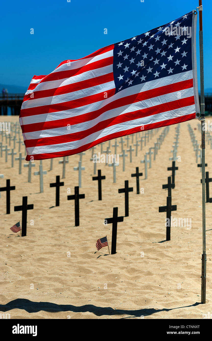 Arlington West, Santa Barbara. Memorial Day 2012 Stock Photo Alamy