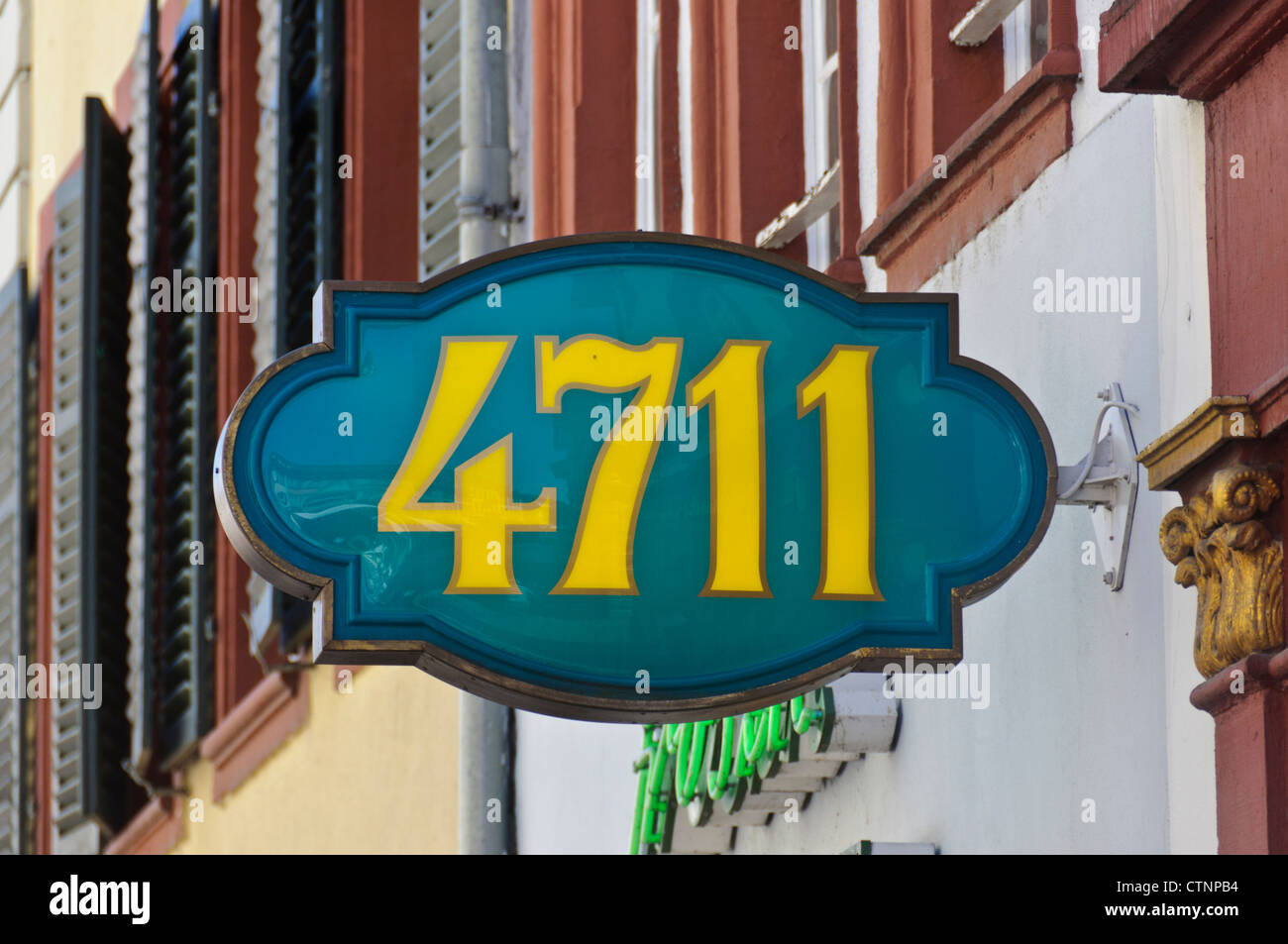 4711 Eau de Cologne perfumery sign in the "Old Town" Altstadt of Heidelberg Germany Europe Stock Photo
