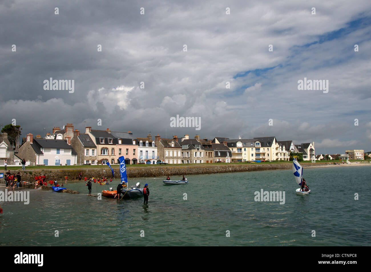 Waterfront houses St Vaast la Hougue Cherbourg Peninsular Normandy
