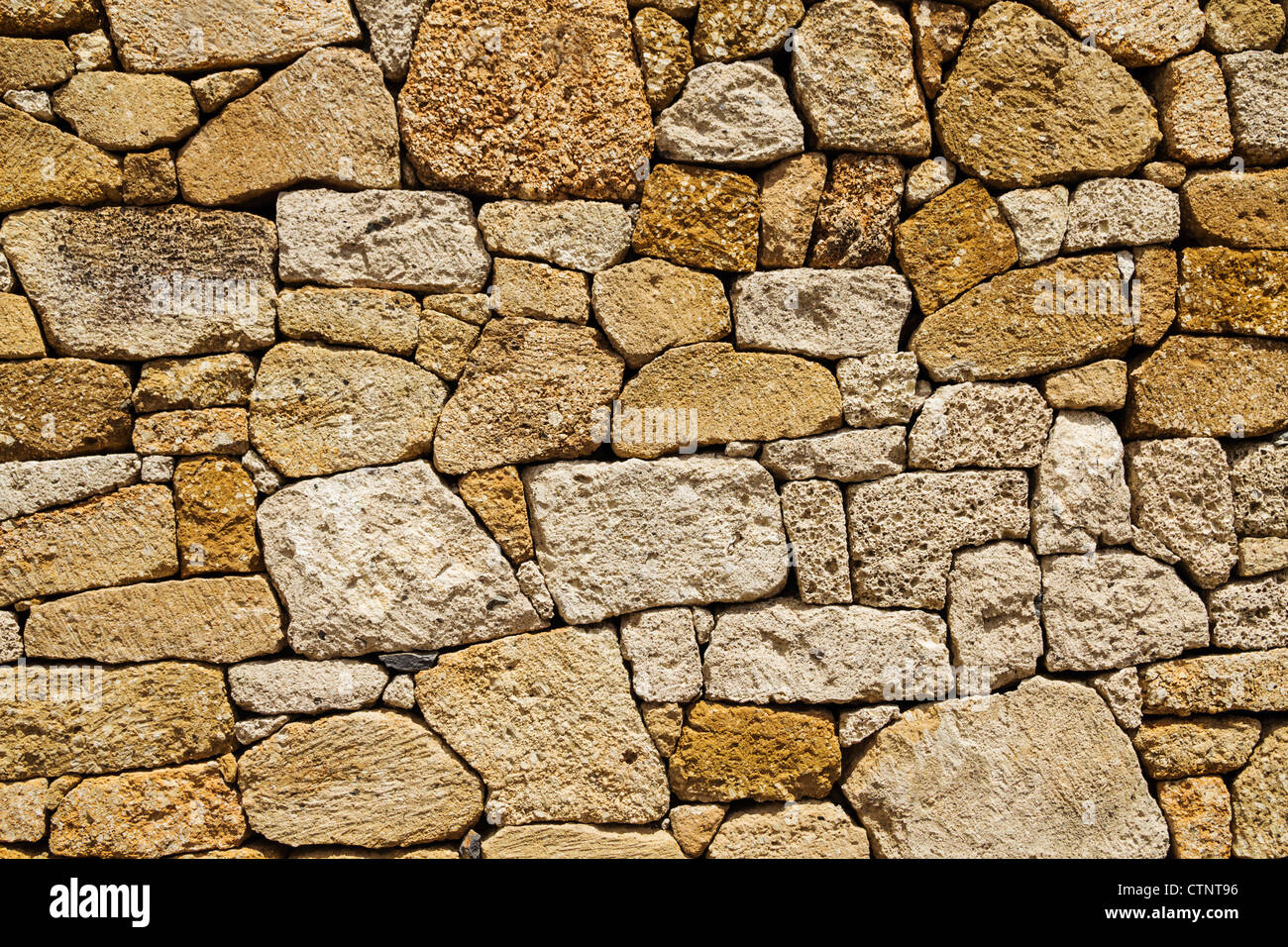 Dry Stone wall made from volcanic rocks on Tenerife, Canart Islands, Spain Stock Photo