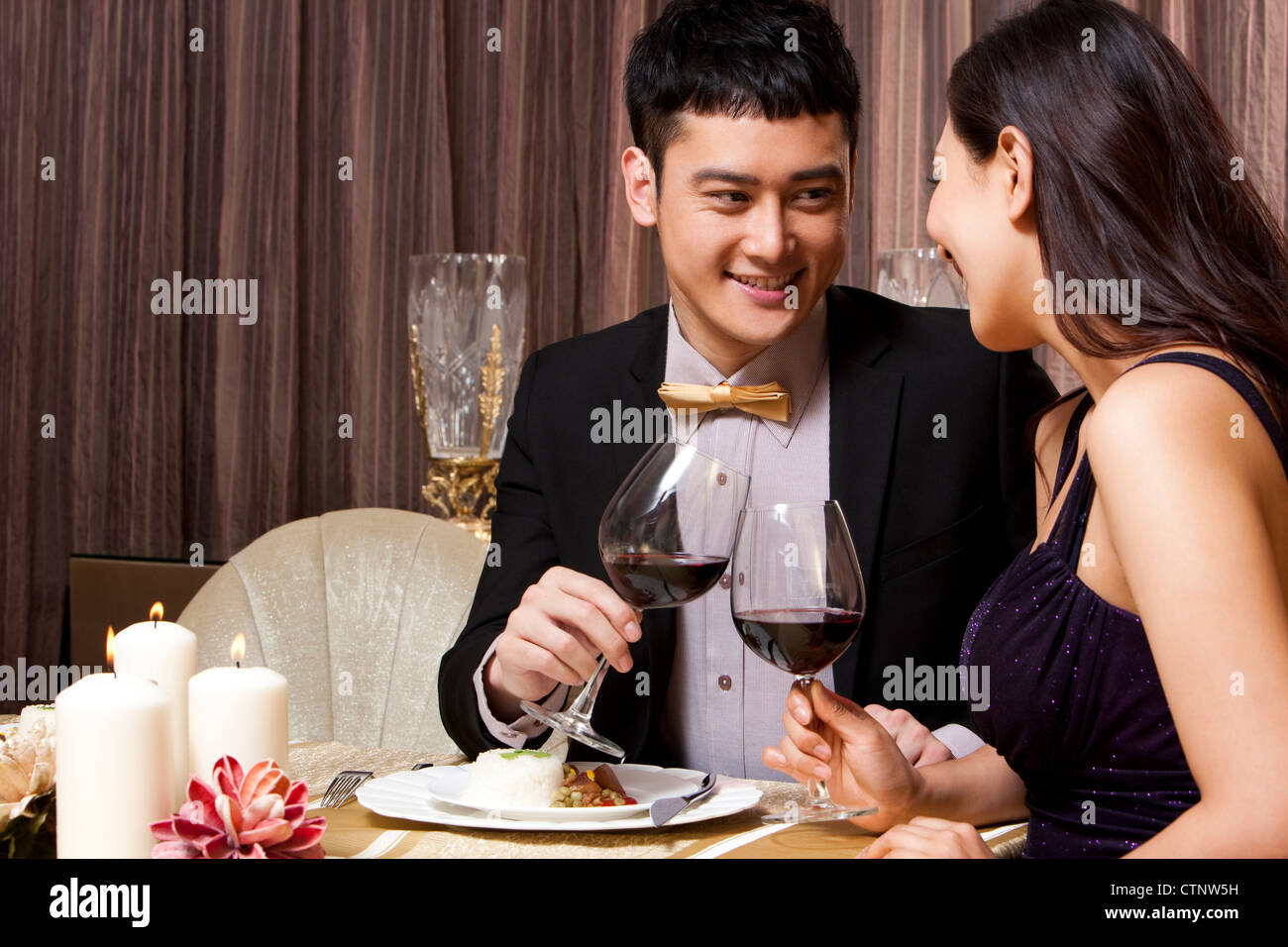 Romantic young chinese couple dining hi-res stock photography and ...