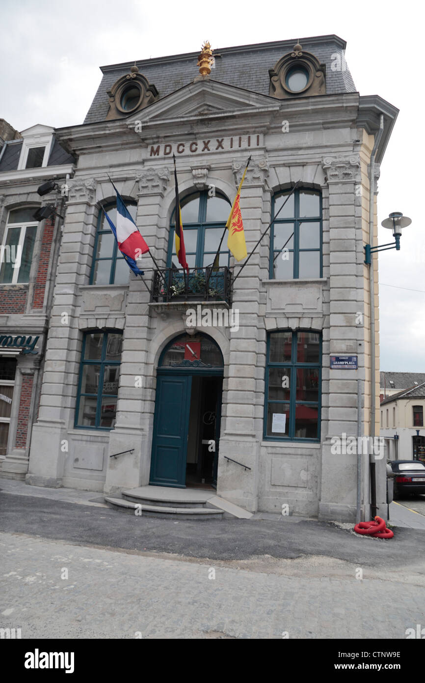 The Hotel de Ville (town hall) in Chimay, Wallonia, Belgium. Stock Photo