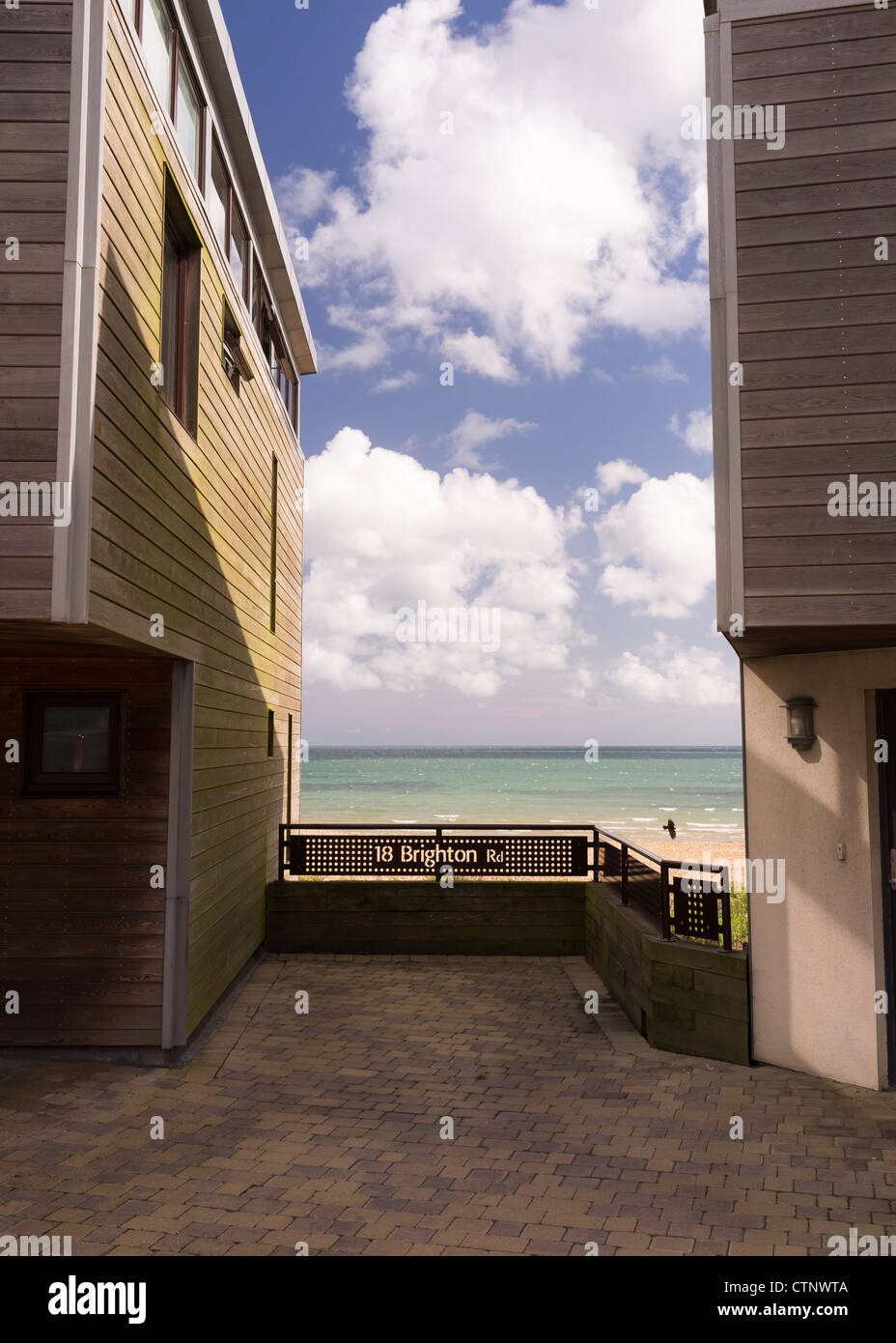 Modern houses overlooking the sea Stock Photo Alamy