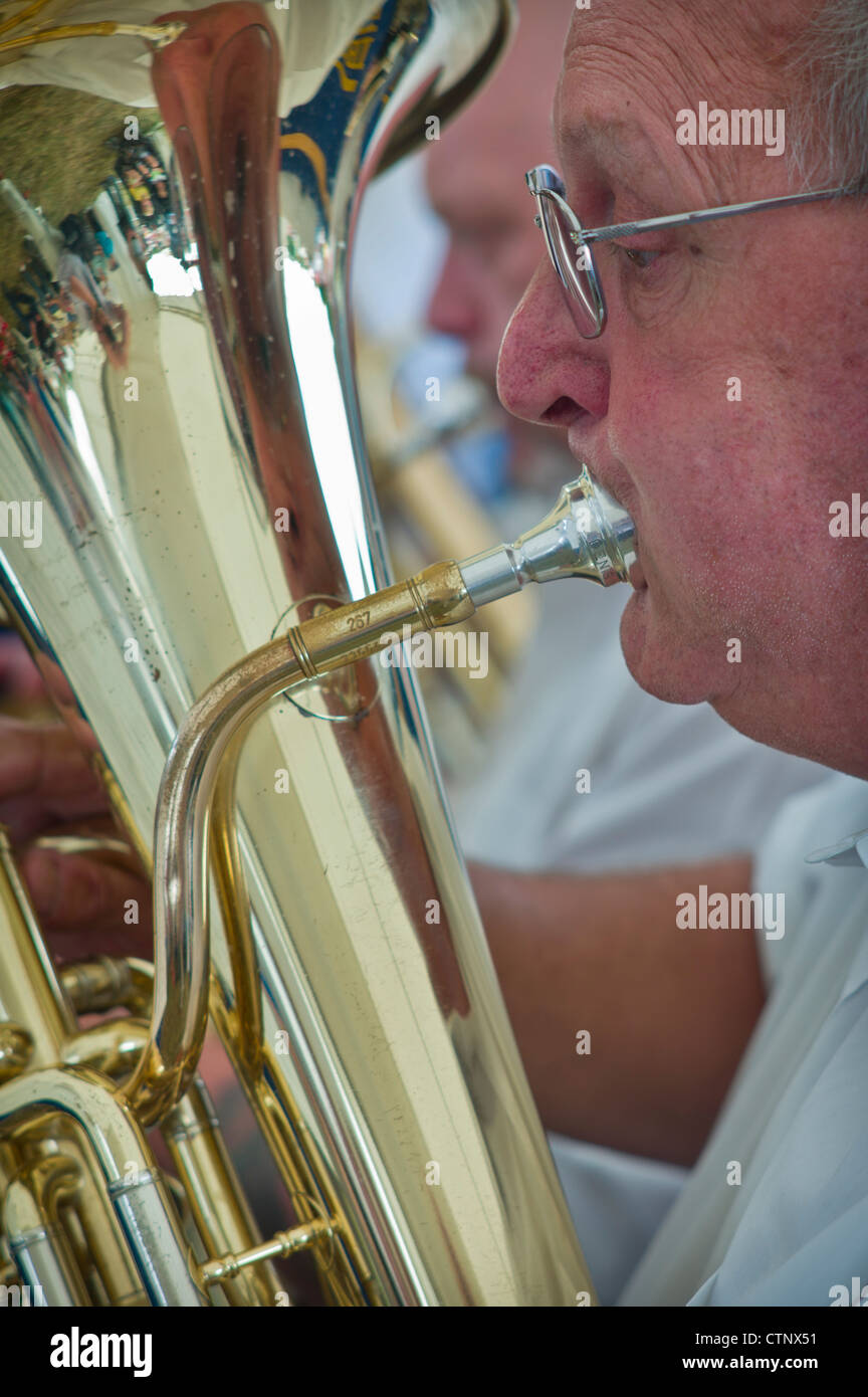Ibstock Brick Brass Band euphonium or tuba Stock Photo