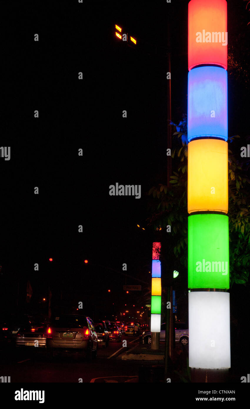 Colourful lights in Makati,Manila Stock Photo Alamy