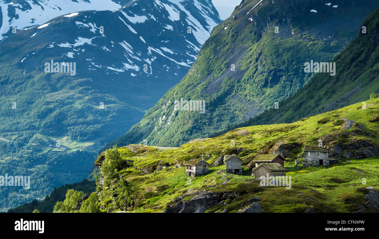 Geiranger Fjord, Western Fjords, Norway Stock Photo