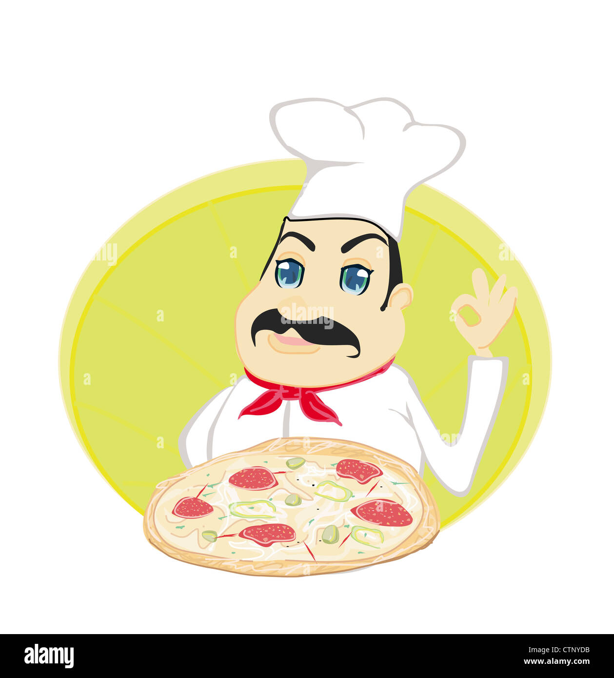 chef cook with pizza Stock Photo - Alamy